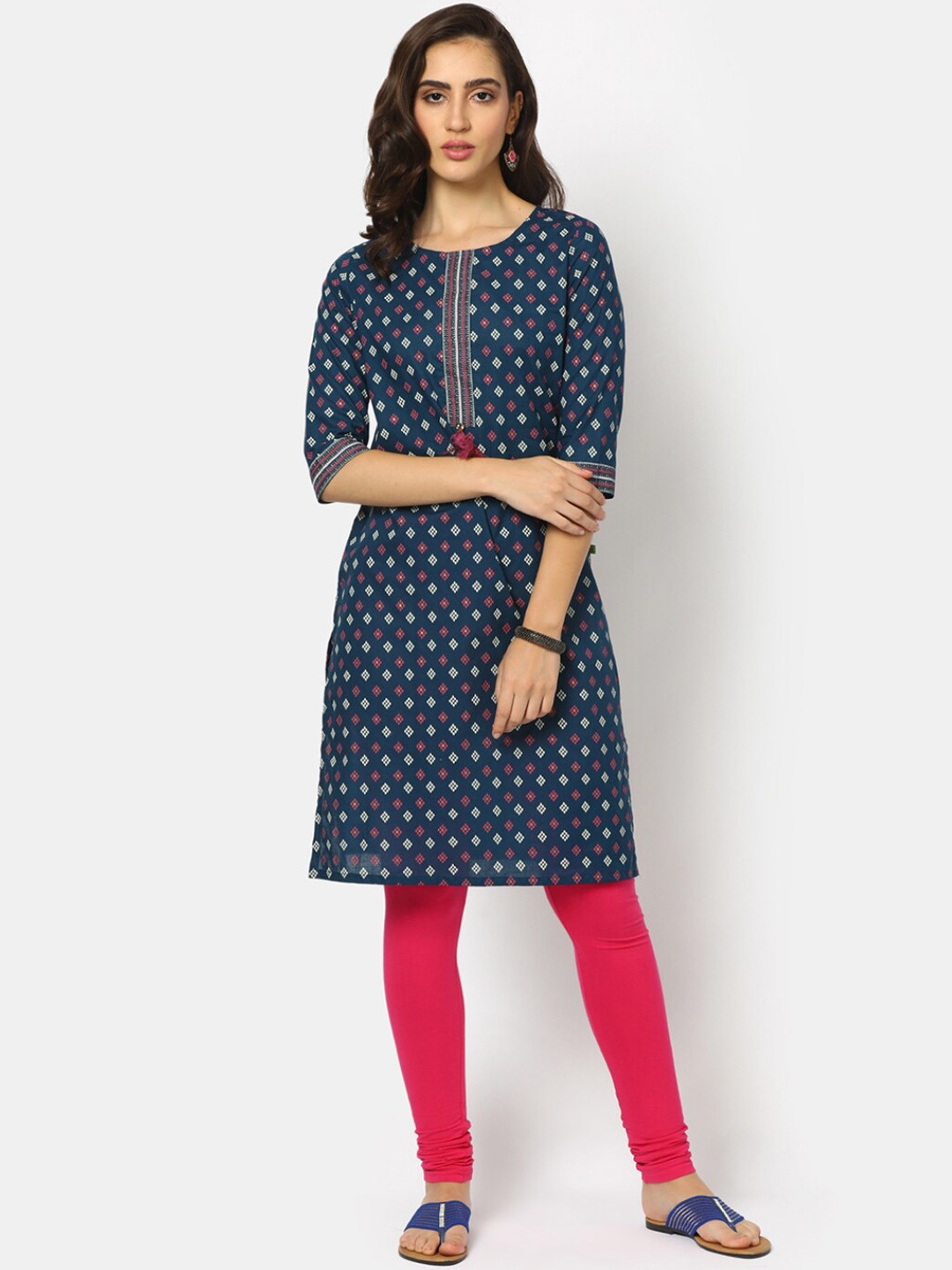 

V-Mart Women Blue & Blue Printed Kurta