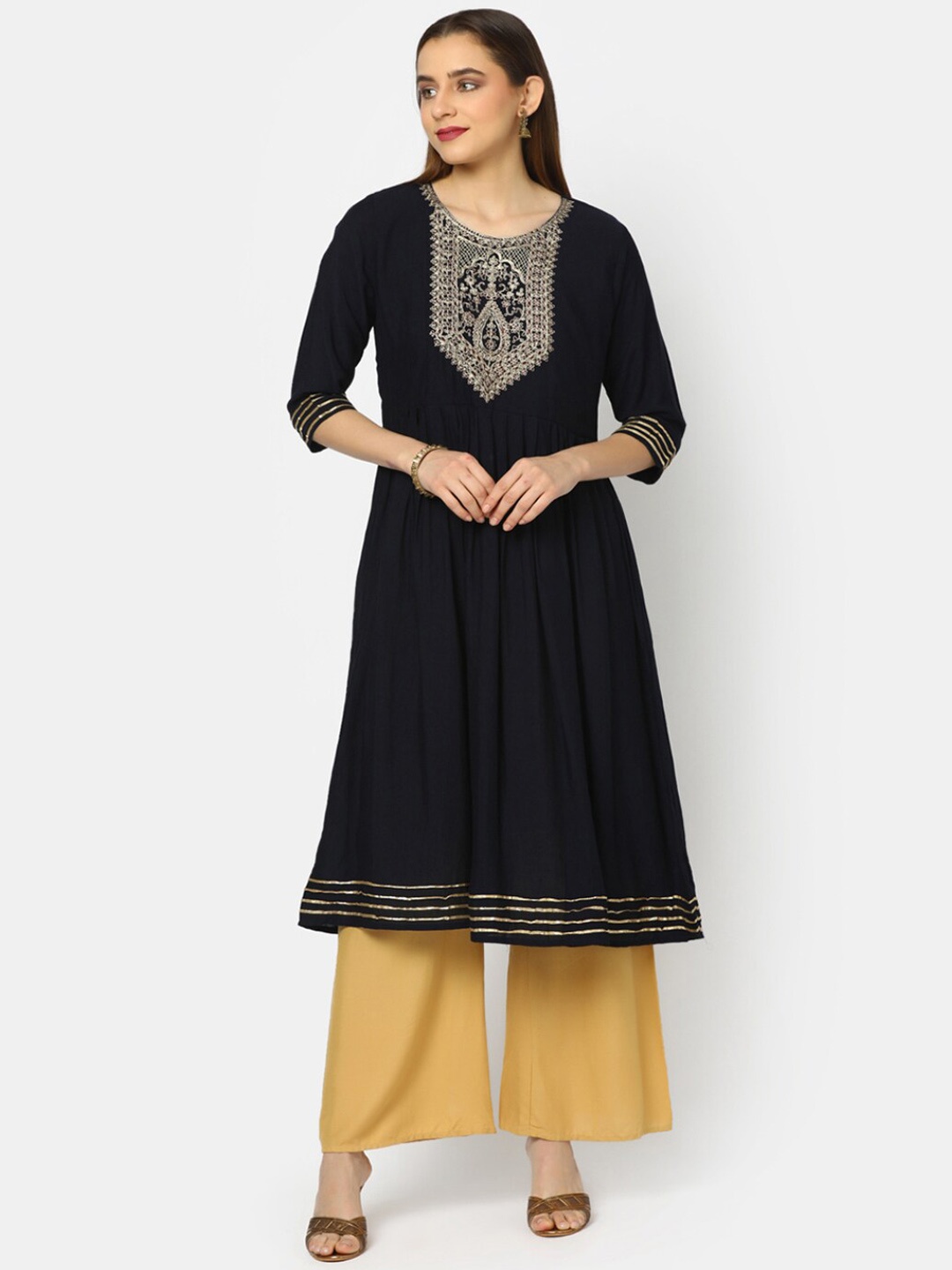 

V-Mart Women Blue & Blue Printed Kurta