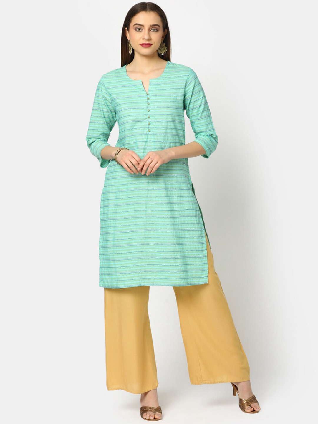 

V-Mart Women Green & Green Kurta
