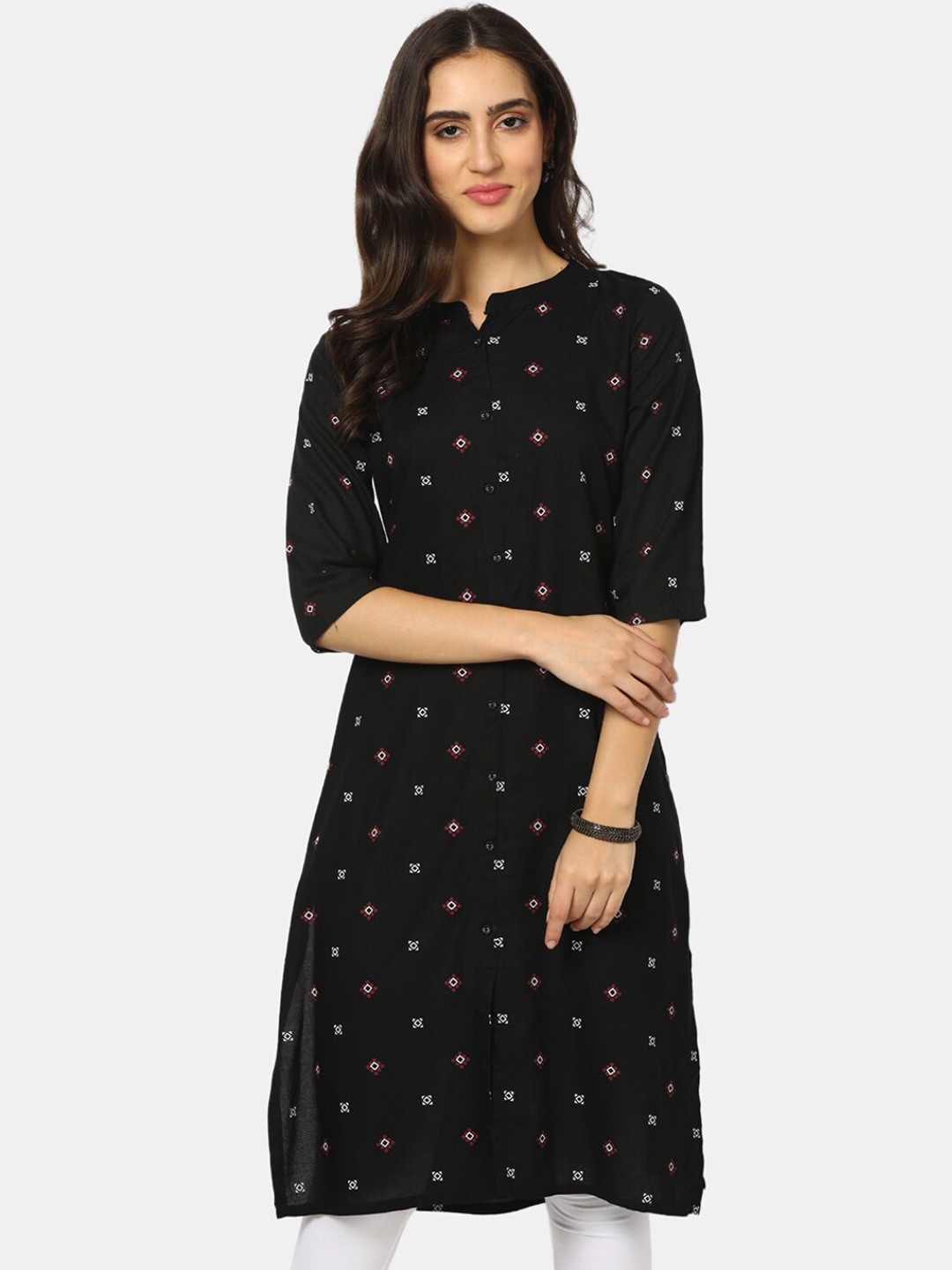 

V-Mart Women Black & Black Printed Kurta