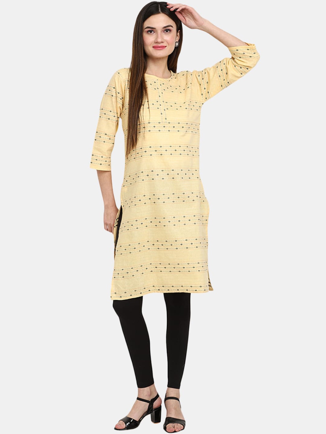 

V-Mart Women Yellow & Yellow Kurta