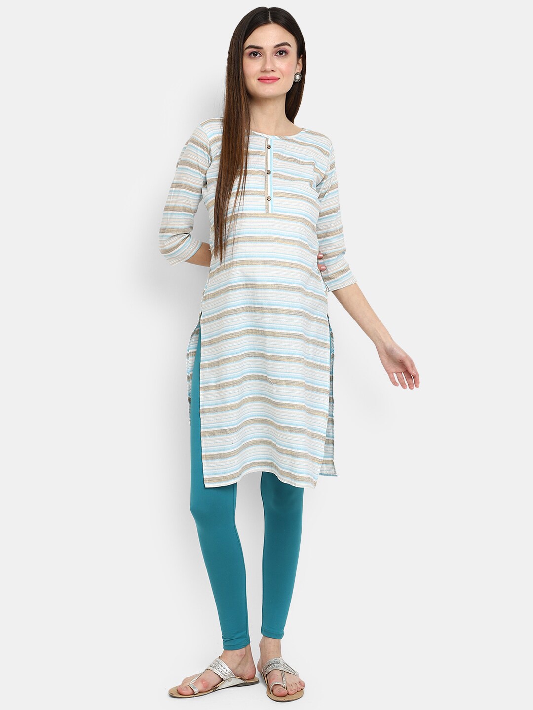 

V-Mart Women Blue & Blue Kurta