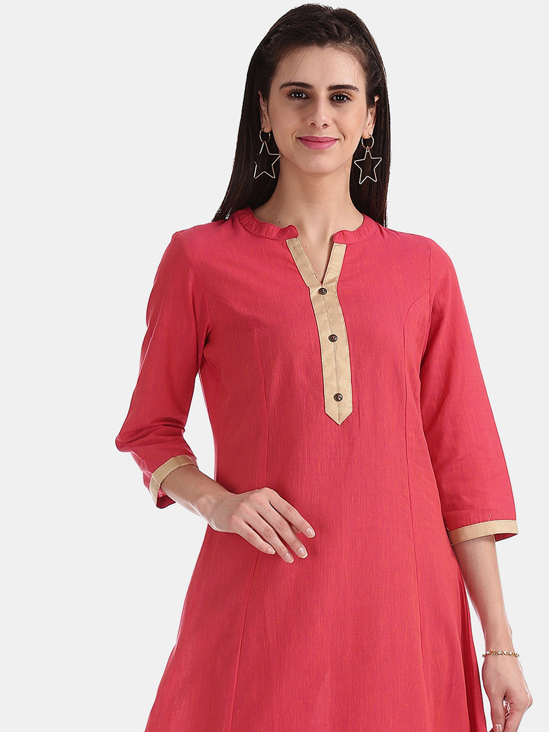 

V-Mart Women Pink & Pink Kurta
