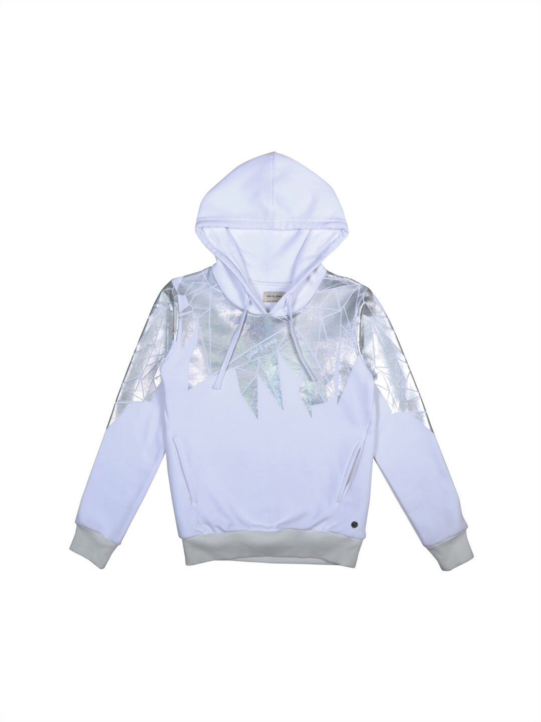 

Gini and Jony Girls Printed Hooded Cotton Sweatshirt, White