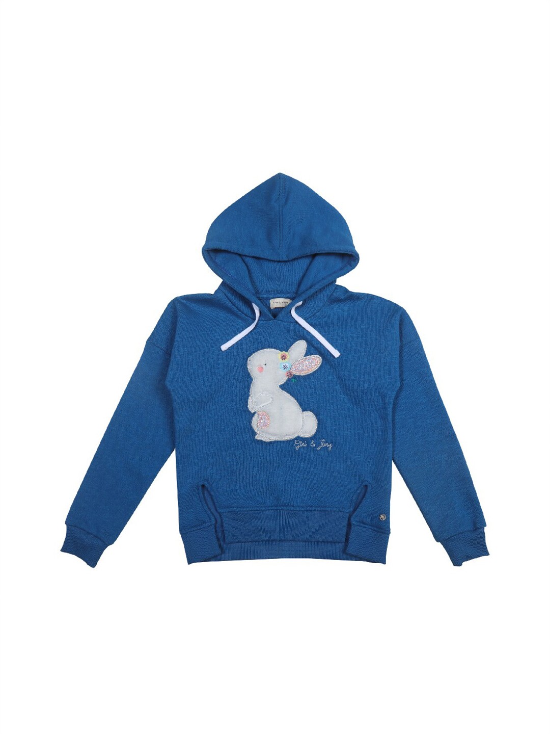 

Gini and Jony Girls Hooded Cotton Sweatshirt, Blue