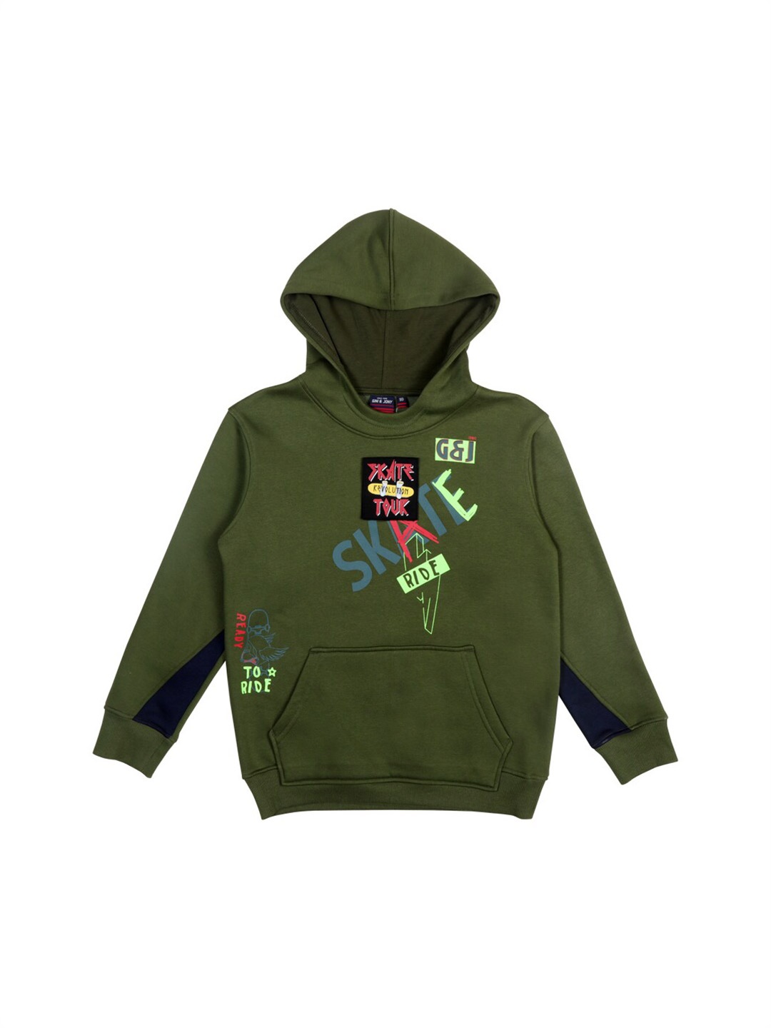 

Gini and Jony Boys Printed Cotton Sweatshirt, Olive