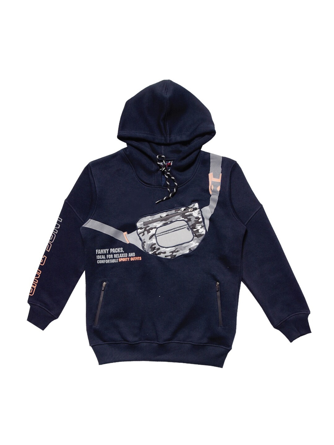 

Gini and Jony Boys Hooded Printed Cotton Sweatshirt, Blue