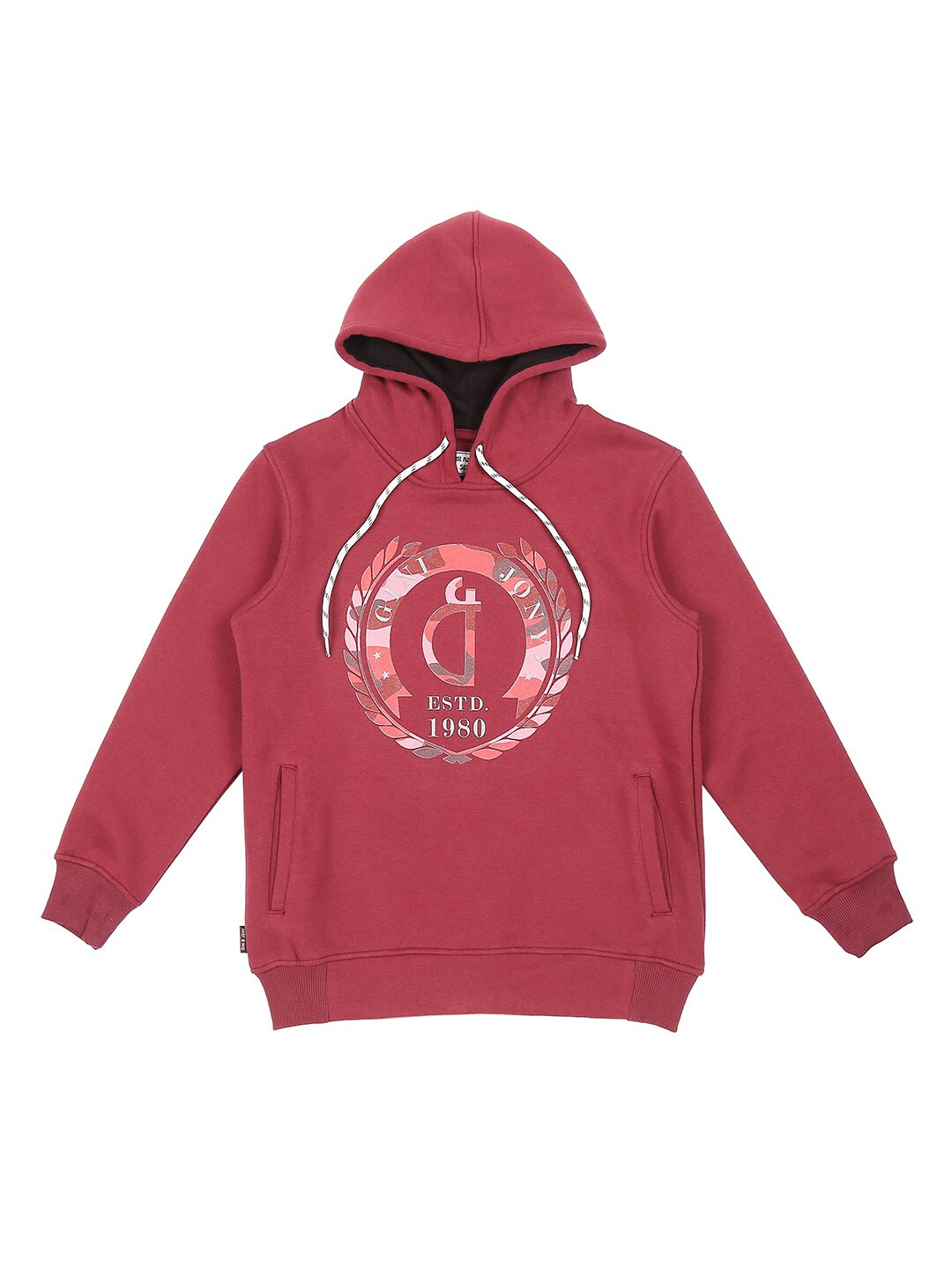 

Gini and Jony Boys Hooded Printed Cotton Sweatshirt, Red