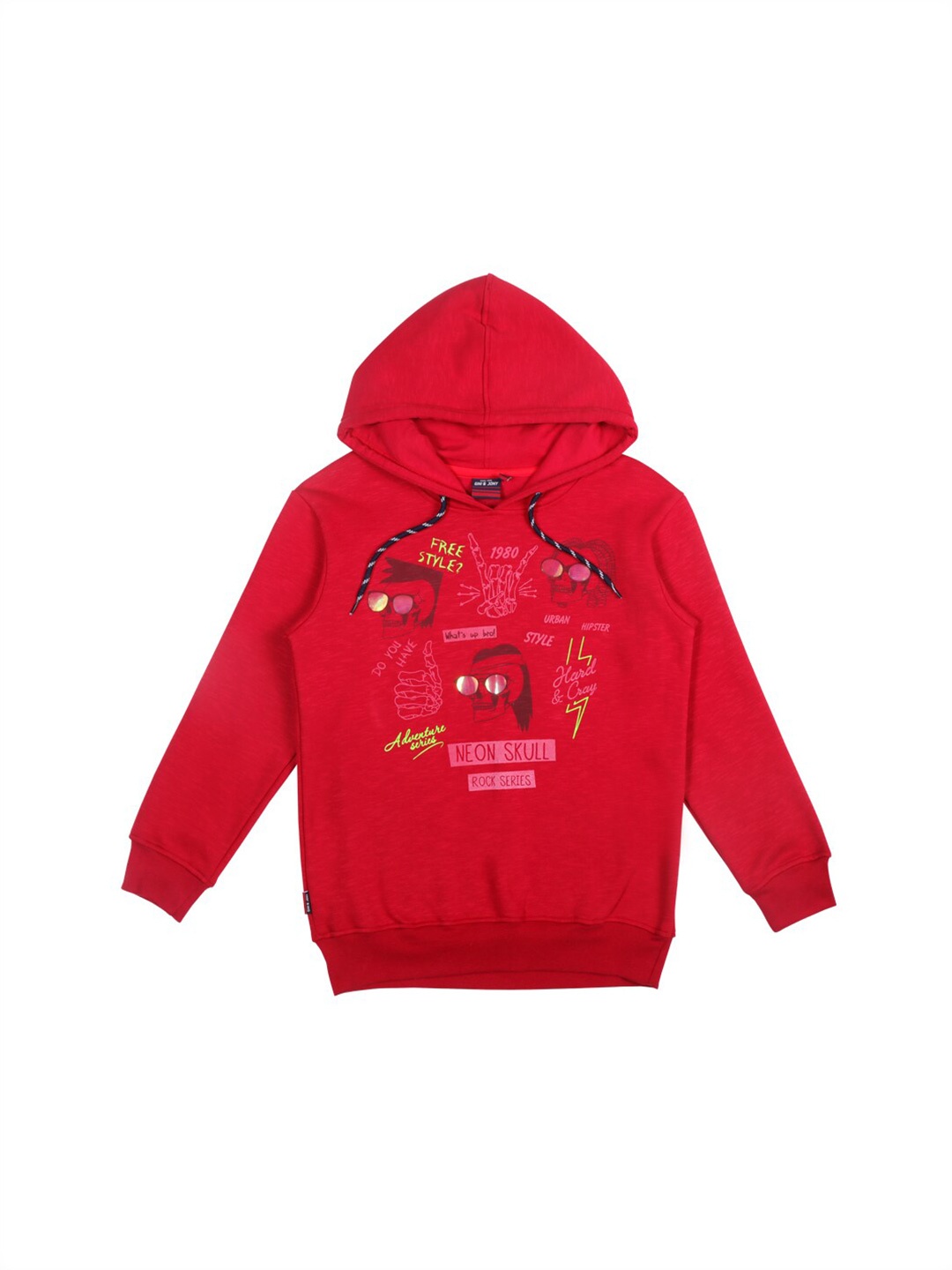 

Gini and Jony Boys Round Neck Graphic Printed Cotton Sweatshirt, Red
