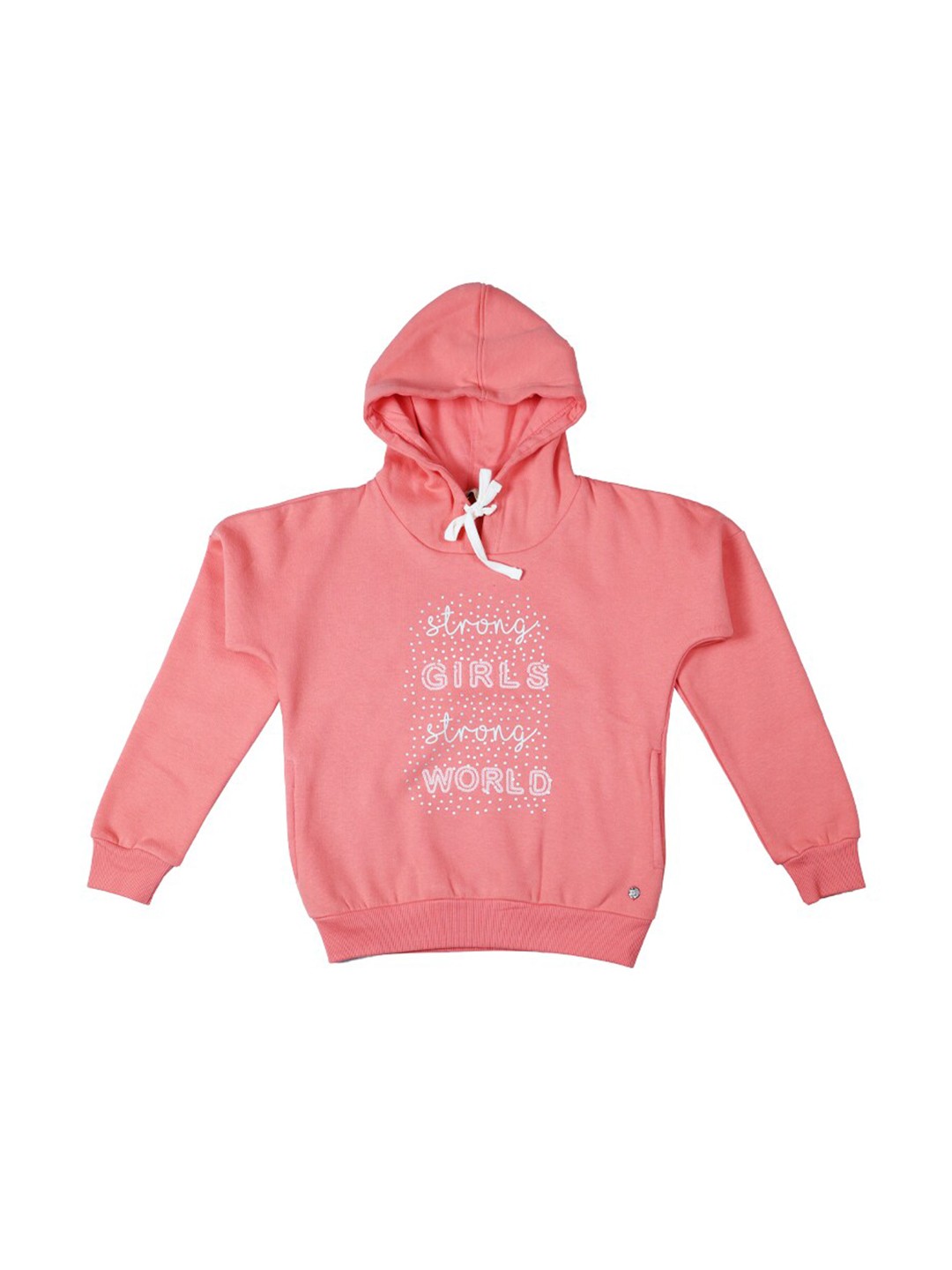 

Gini and Jony Girls Hooded Printed Fleece Sweatshirt, Pink