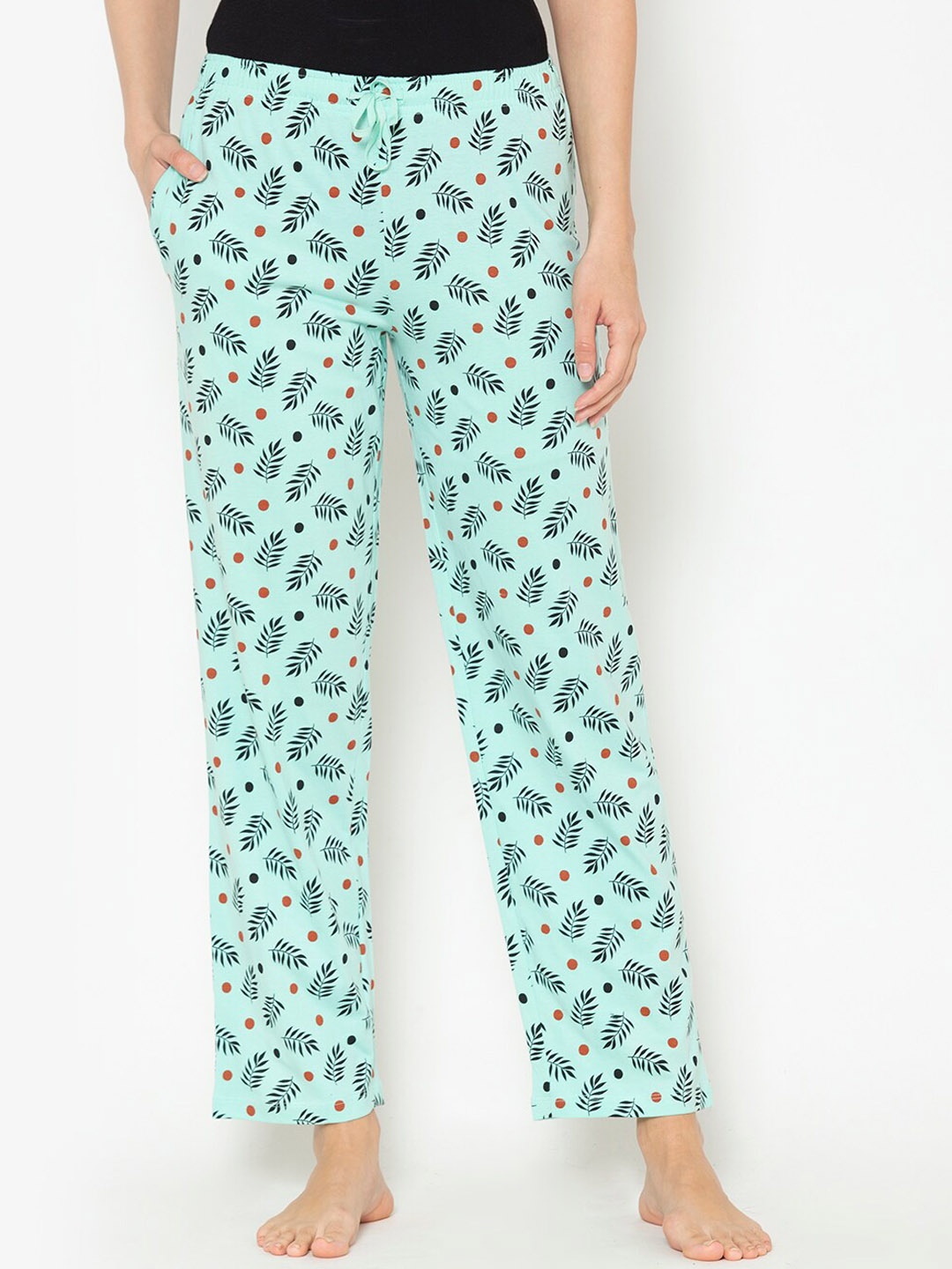 

Lounge Dreams Women Pack of 7 Printed Pure Cotton Lounge Pants, Blue