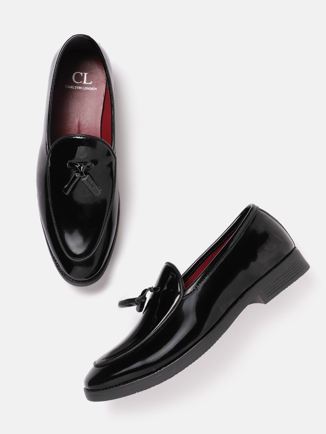

Carlton London Men Formal Loafers with Tassel Detail, Black