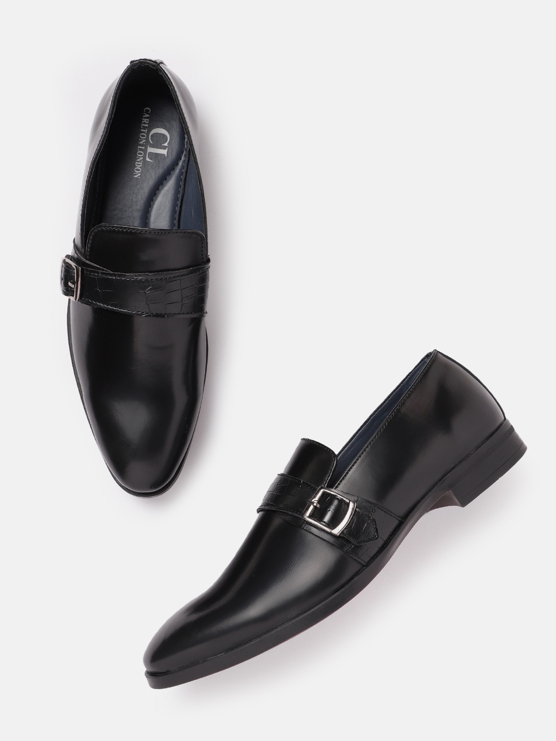 

Carlton London Men Formal Slip-On Shoes, Black