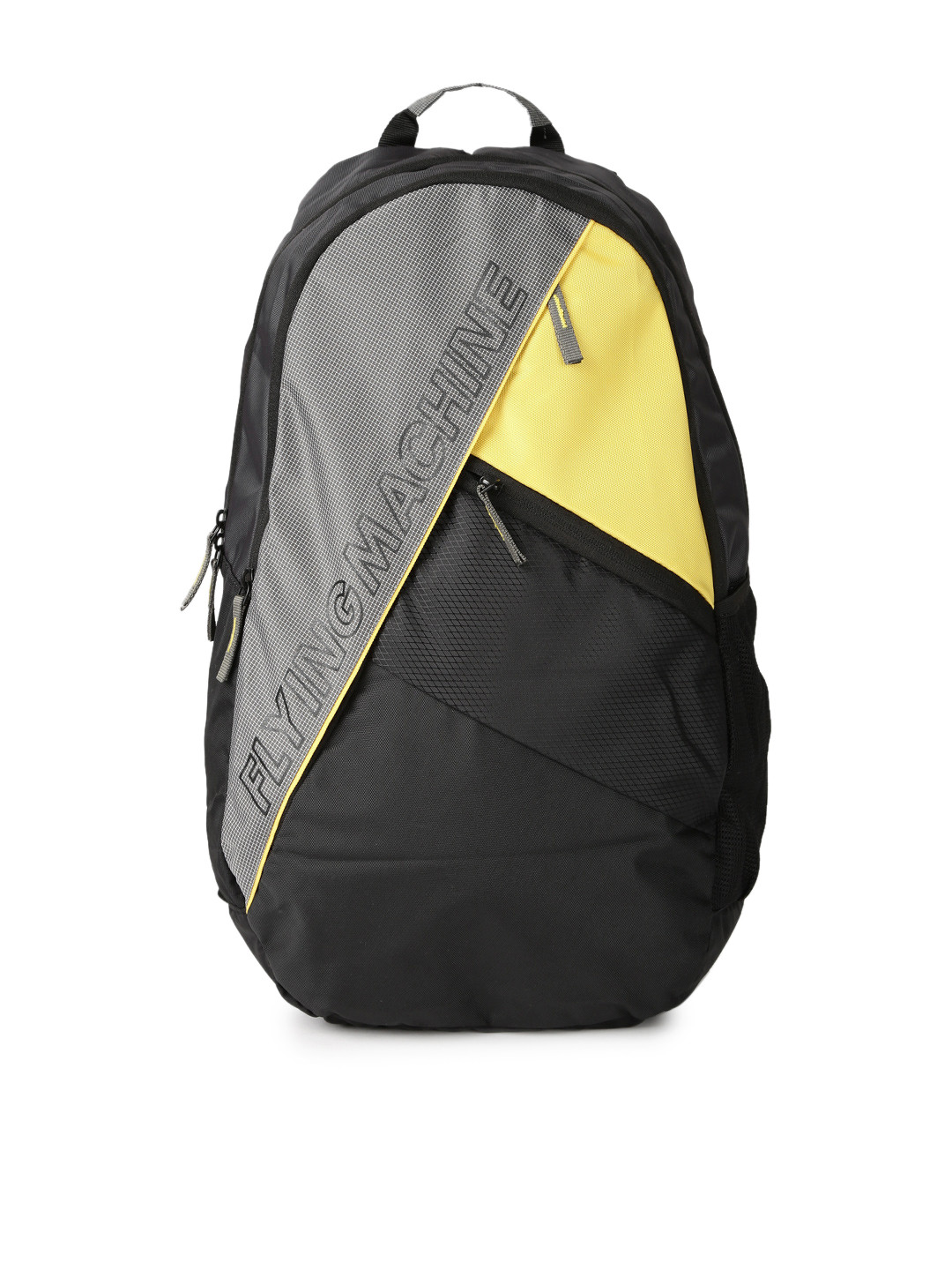 

Flying Machine Men Black & Grey Colourblocked Backpack