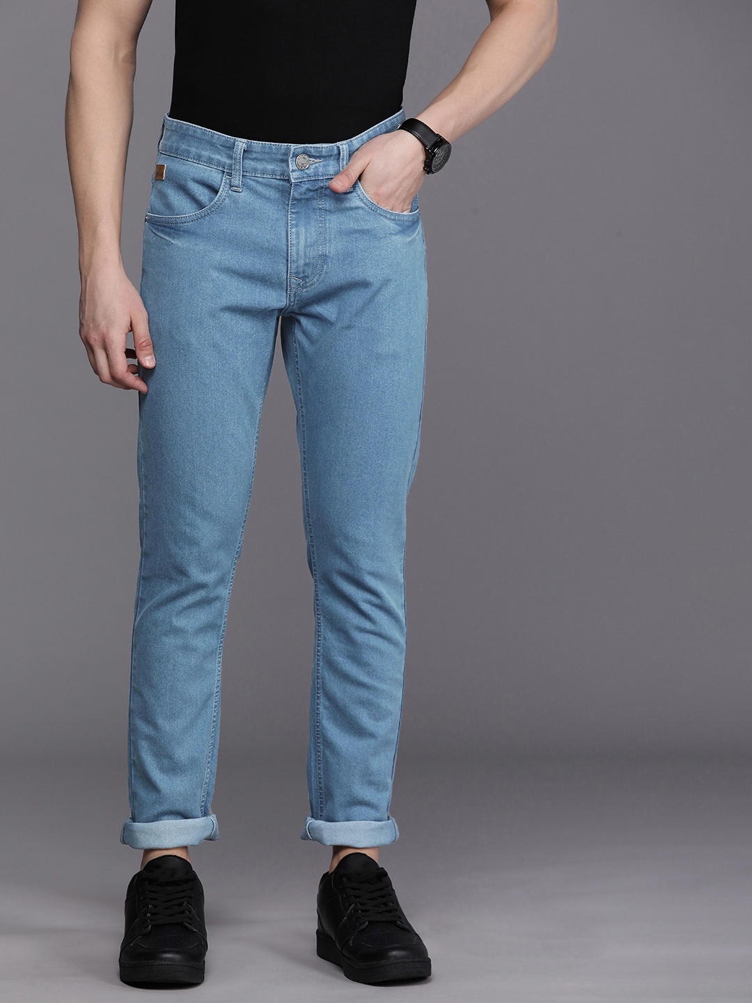 

WROGN Men Slim Fit Stretchable Jeans, Blue