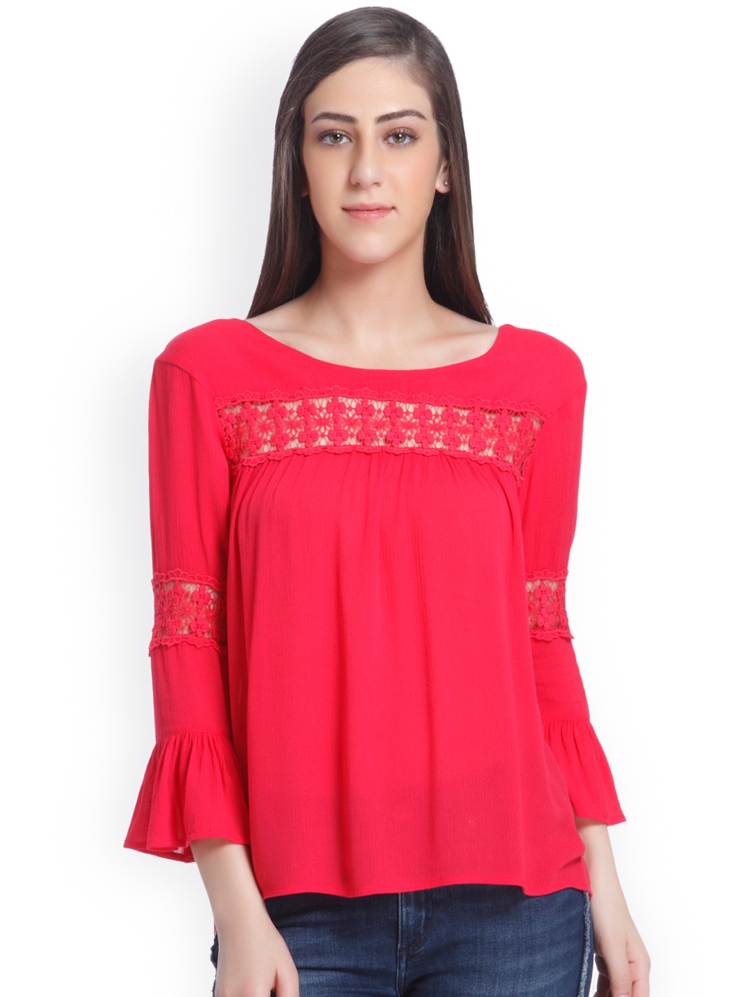 

ONLY Women Pink Solid Top