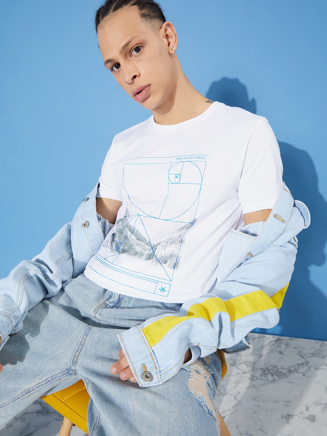 

WROGN Graphic Printed Pure Cotton T-shirt, White
