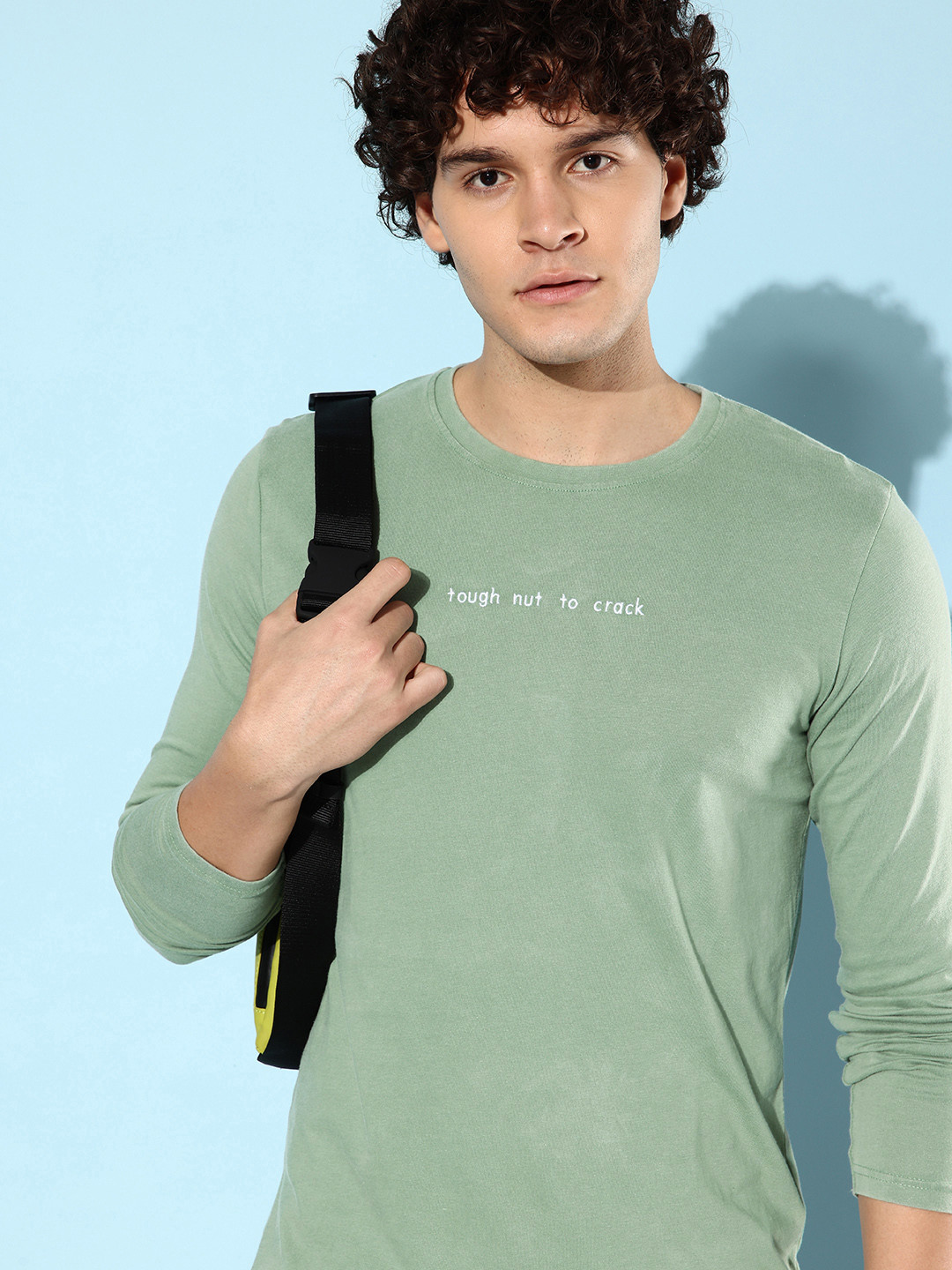 

WROGN Typography Embroidered Pure Cotton Slim Fit T-shirt, Green