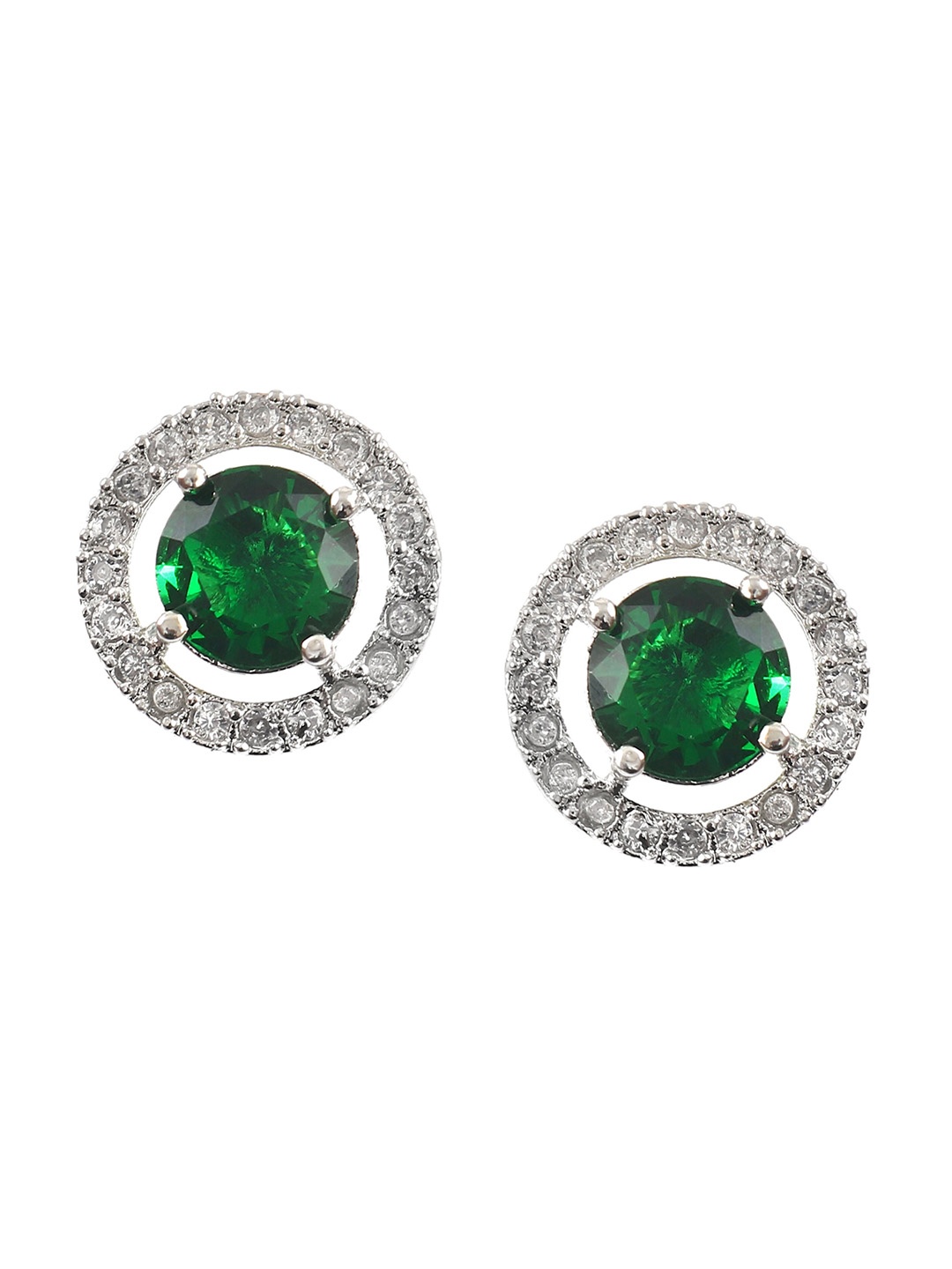 

Jewar Mandi Green Contemporary Studs Earrings