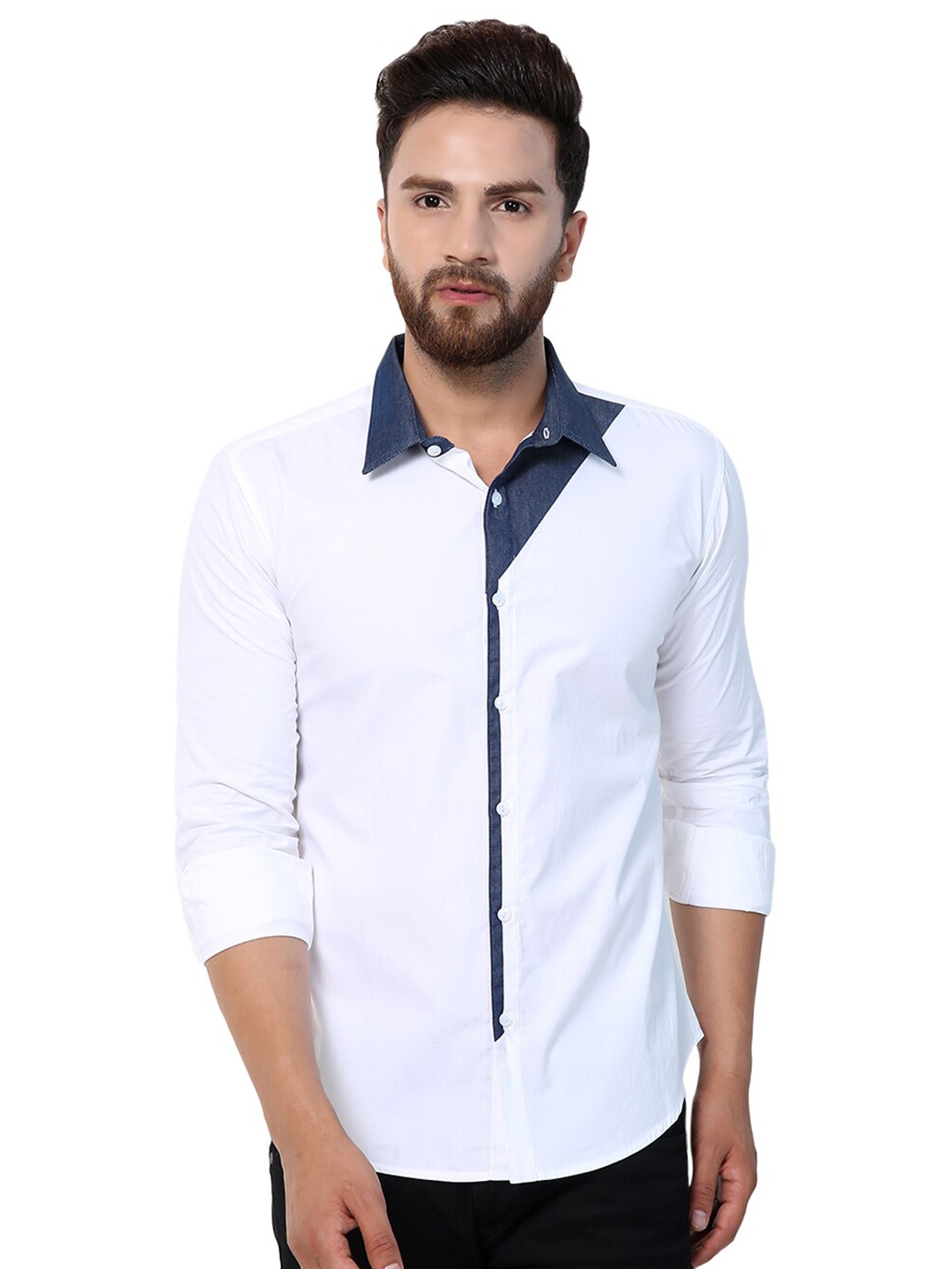 

Purple State Men White Casual Shirt