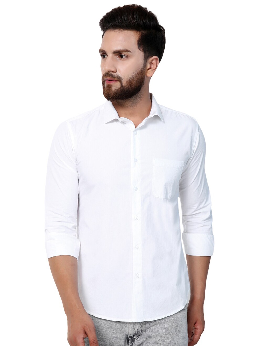 

Purple State Men White Casual Shirt