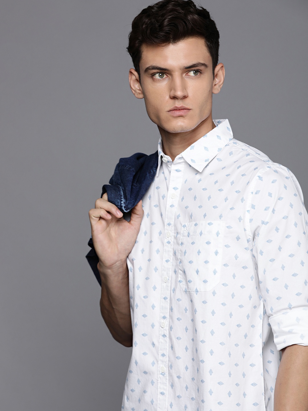 

WROGN Printed Casual Shirt, White