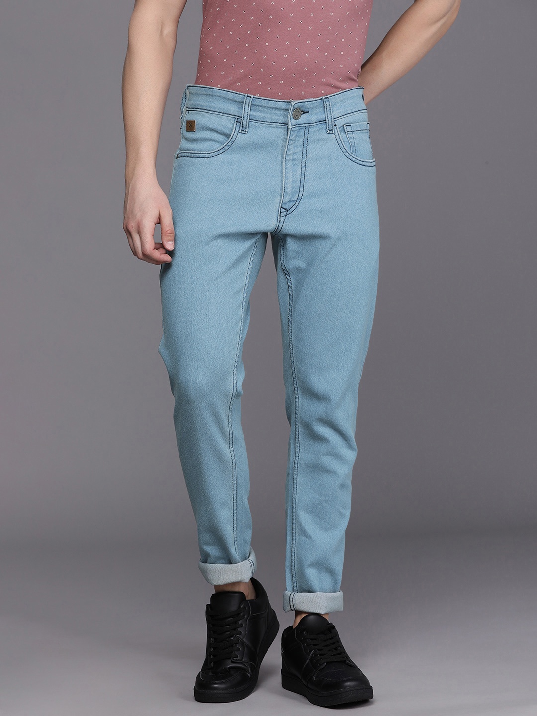 

WROGN Men Slim Fit Light Fade Stretchable Jeans, Blue