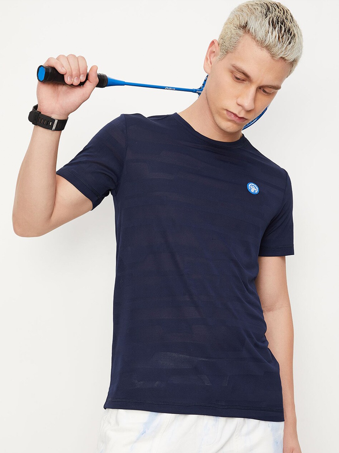 

max Round Neck Badminton T-shirt, Blue