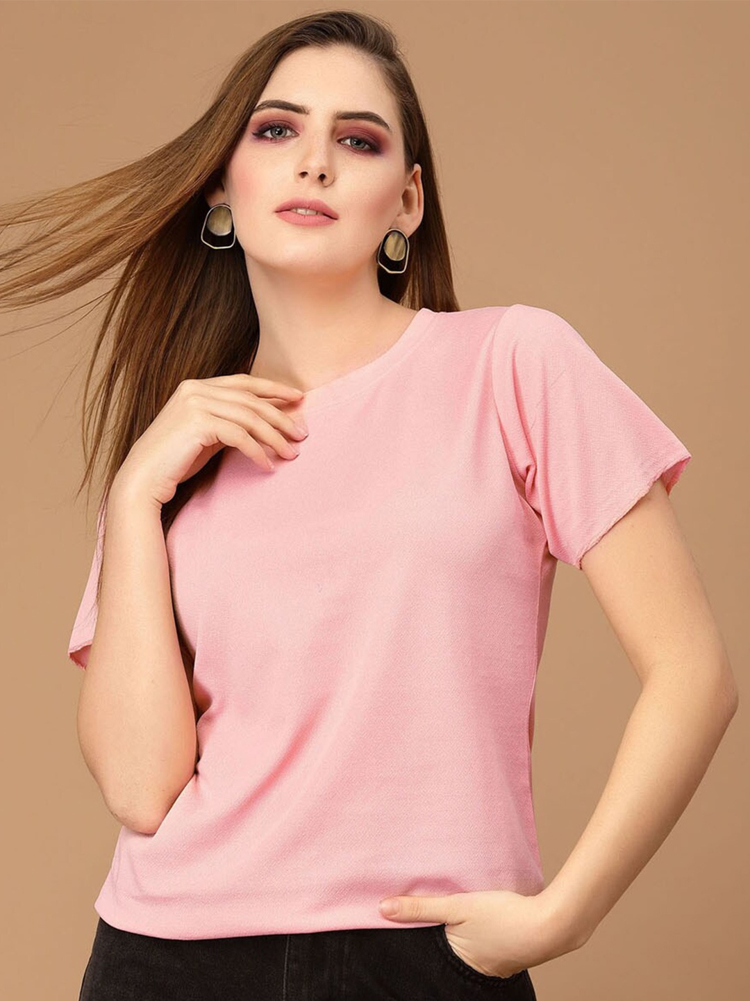 

Selvia Round Neck Regular Fit Top, Peach