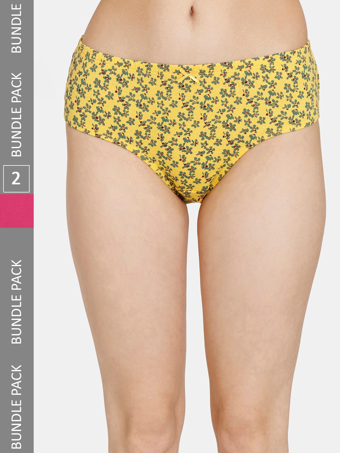 

Rosaline by Zivame Pack Of 2 Pure Cotton Hipster Briefs RO2064FASHEPURP, Yellow