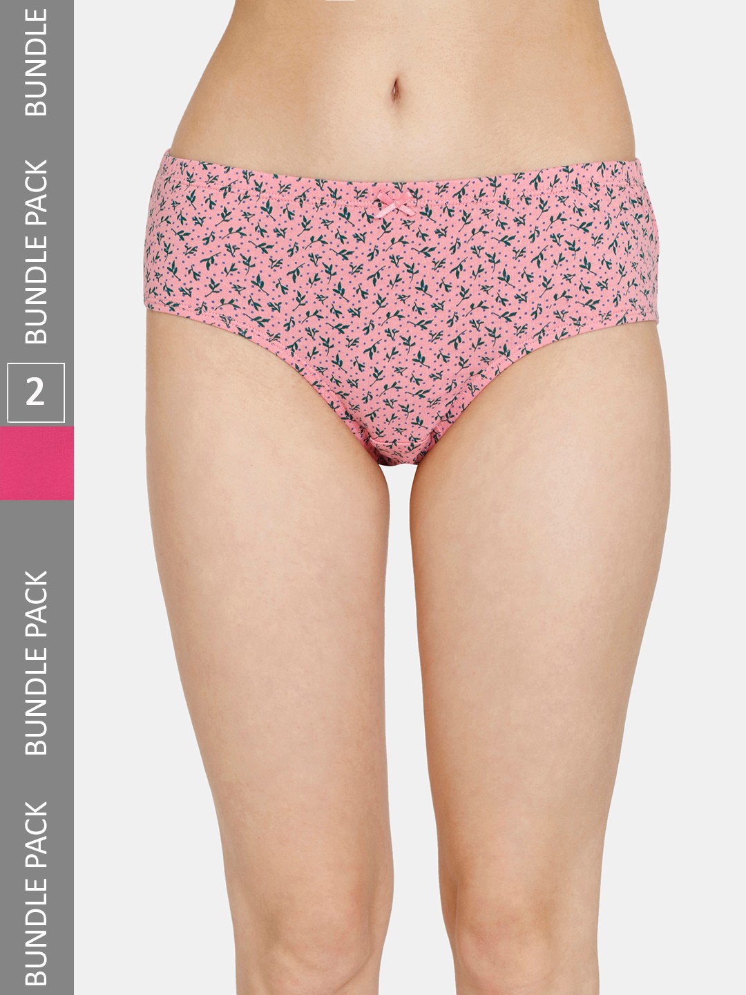 

Rosaline by Zivame Women Pack Of 2 Assorted Cotton Hipster Briefs RO2064FASHJPURP, Multi