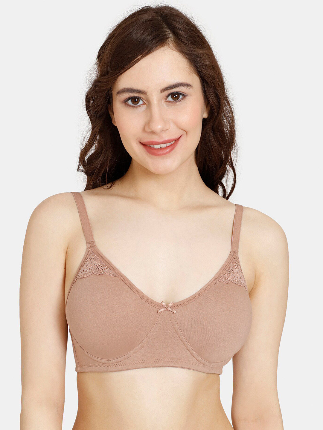

Rosaline by Zivame Non-Padded Non-Wired All Day Comfort T-shirt Bra, Beige
