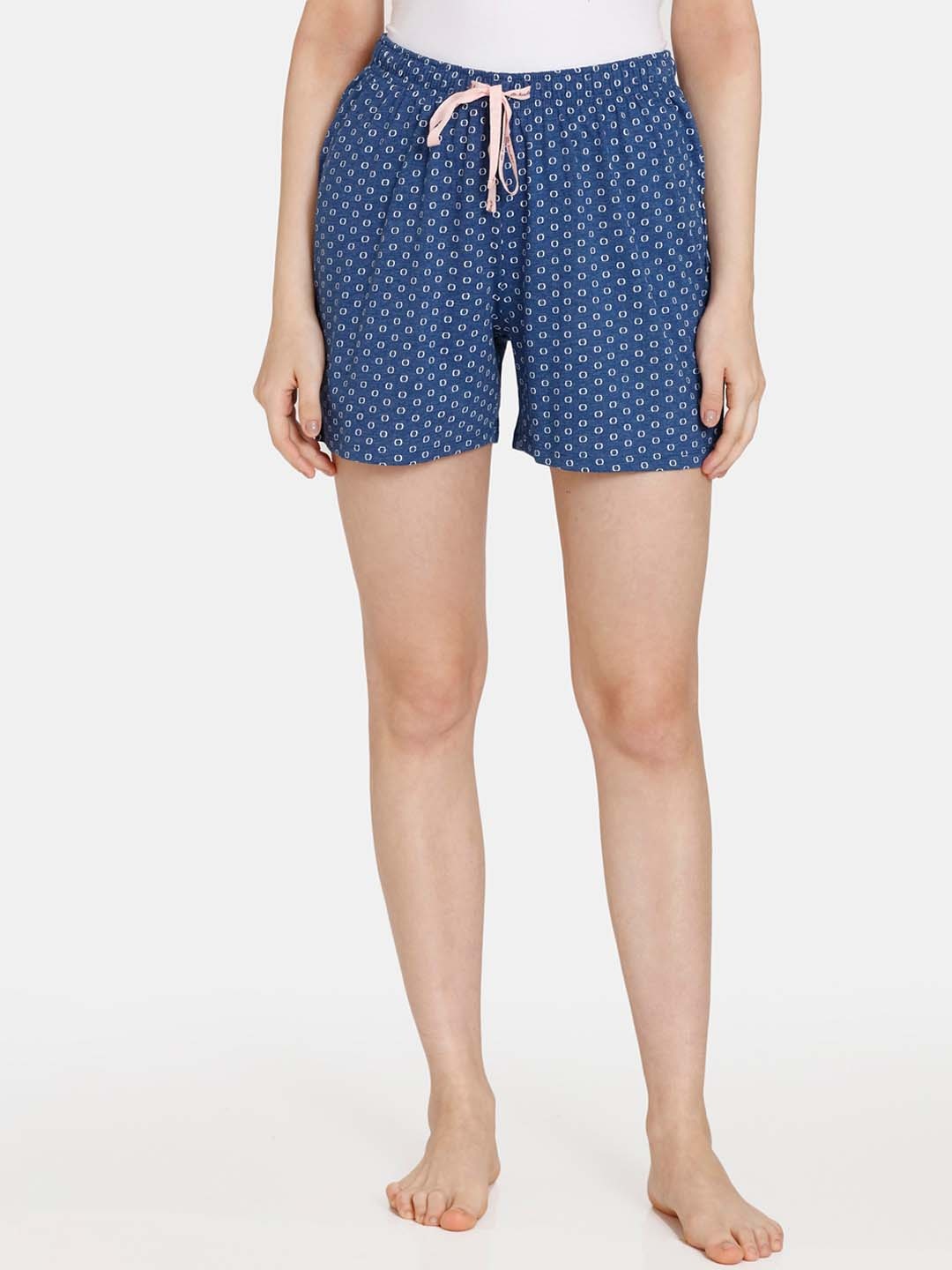 

Rosaline by Zivame Women Navy Blue Printed Shorts