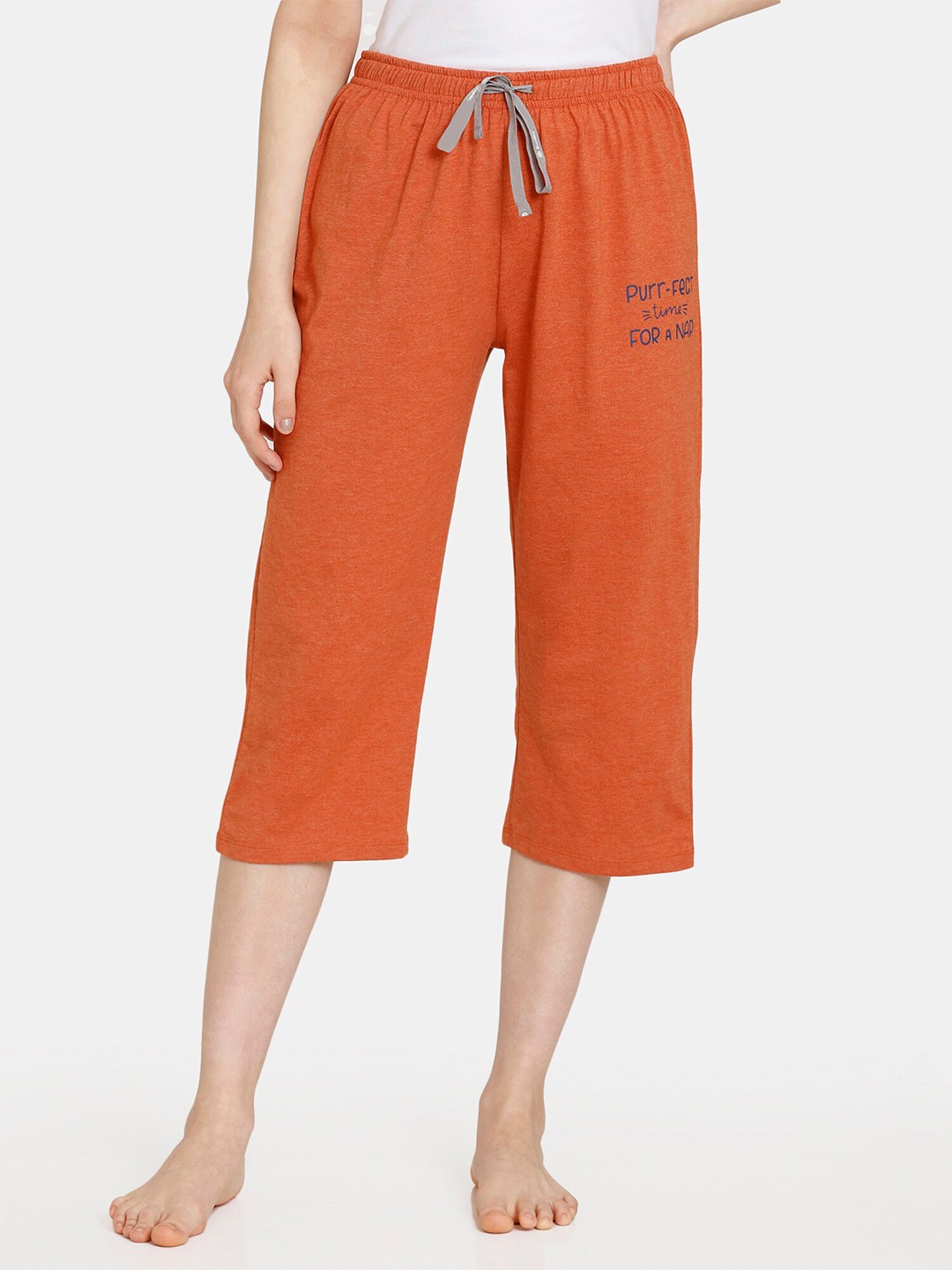

Rosaline by Zivame Women Solid Lounge Capris, Rust