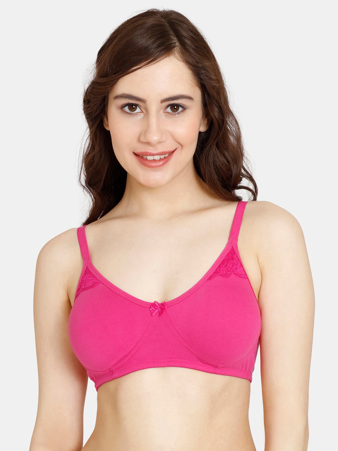 

Rosaline by Zivame Non Padded Non-Wired Seamless Double Layered T-shirt Bra, Fuchsia