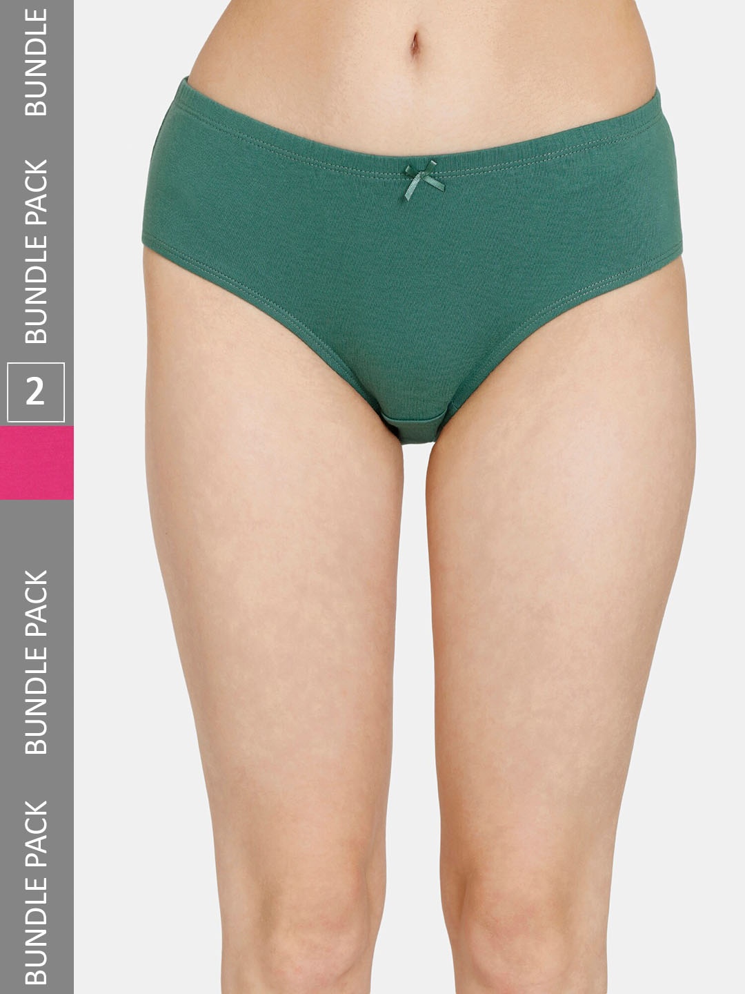 

Rosaline by Zivame Pack Of 2 Pure Cotton Hipster Briefs, Green