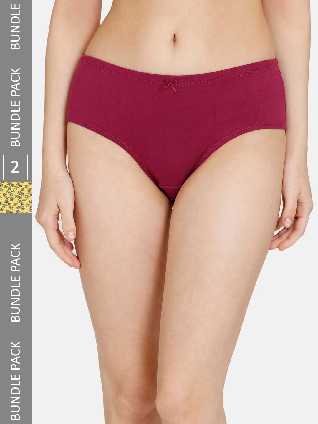

Rosaline by Zivame Pack Of 2 Pure Cotton Hipster Briefs RO2064FASH00RED, Yellow