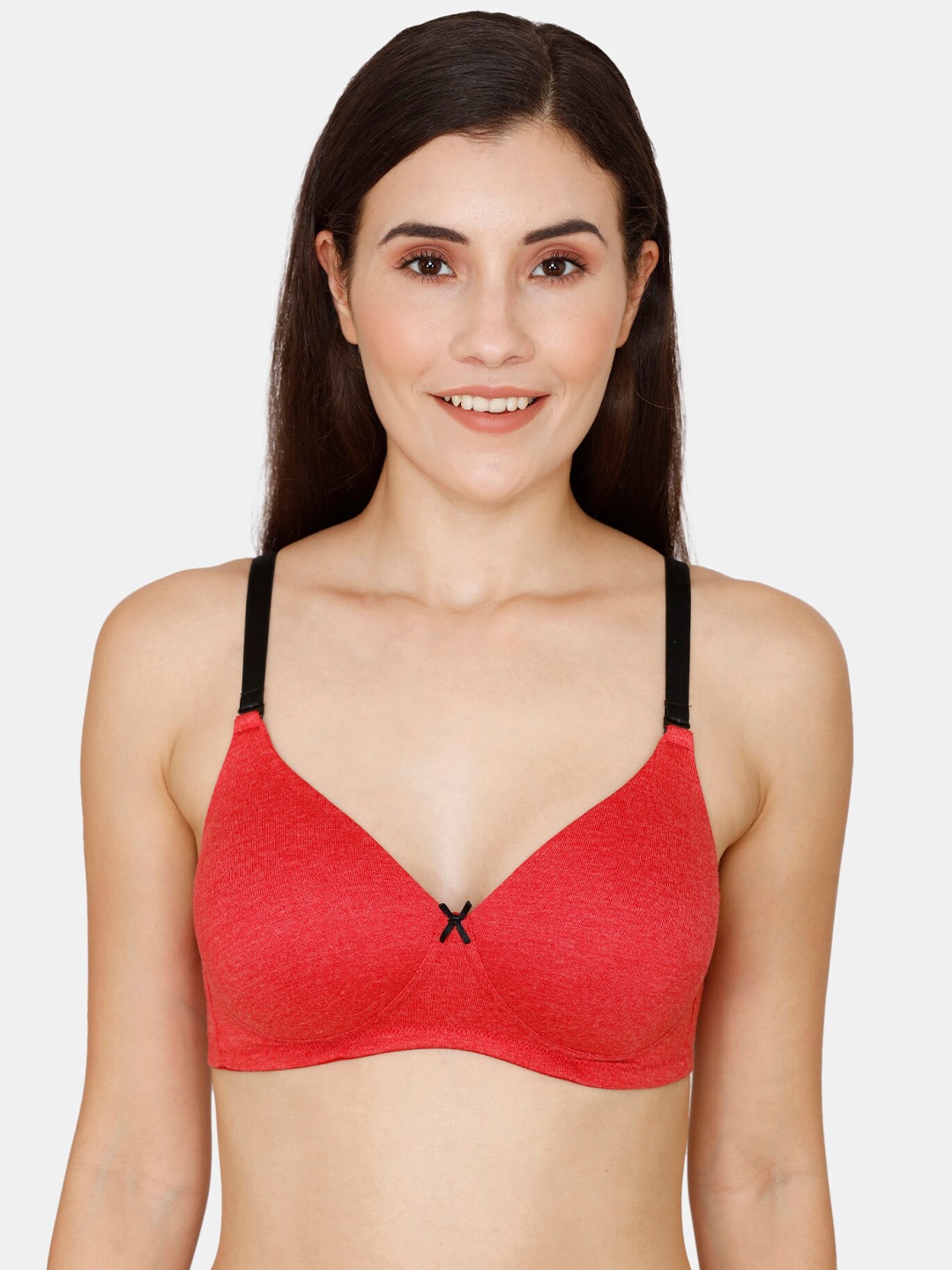 

Rosaline by Zivame Lightly Padded Non Wired Seamless All Day Comfort Bra, Red