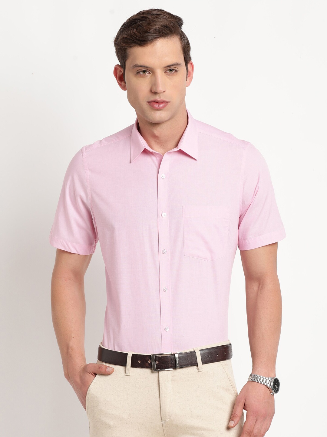 

Turtle Modern Pure Cotton Formal Shirt, Pink