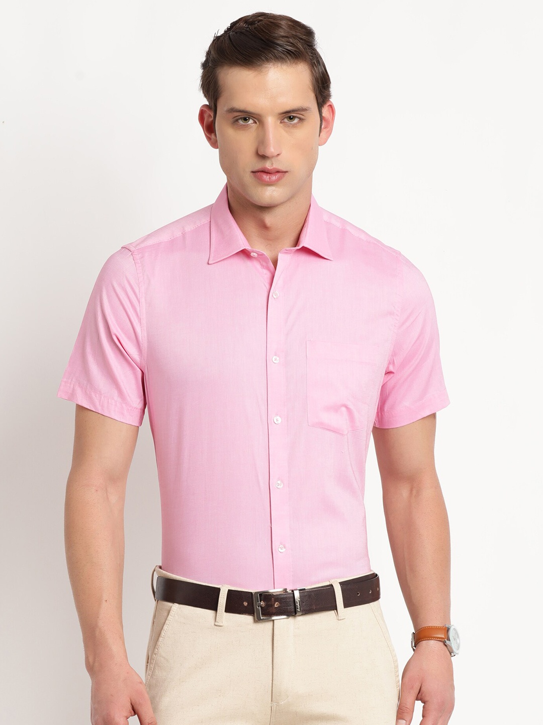 

Turtle Modern Pure Cotton Formal Shirt, Pink