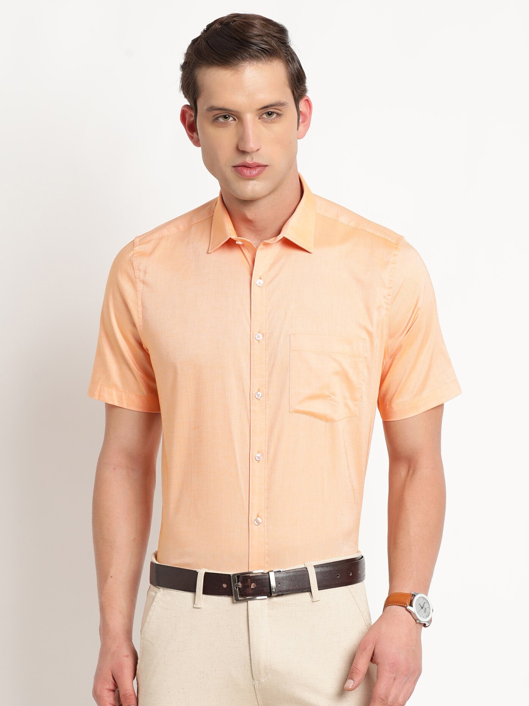 

Turtle Modern Pure Cotton Formal Shirt, Orange