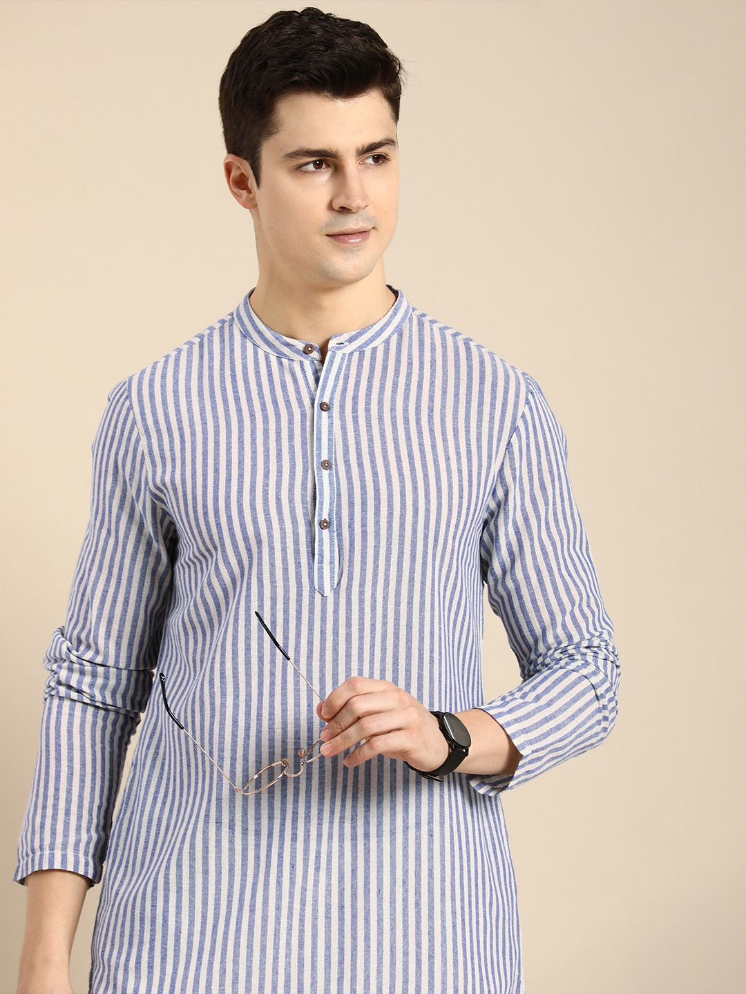 

Anouk Striped Kurta, Blue