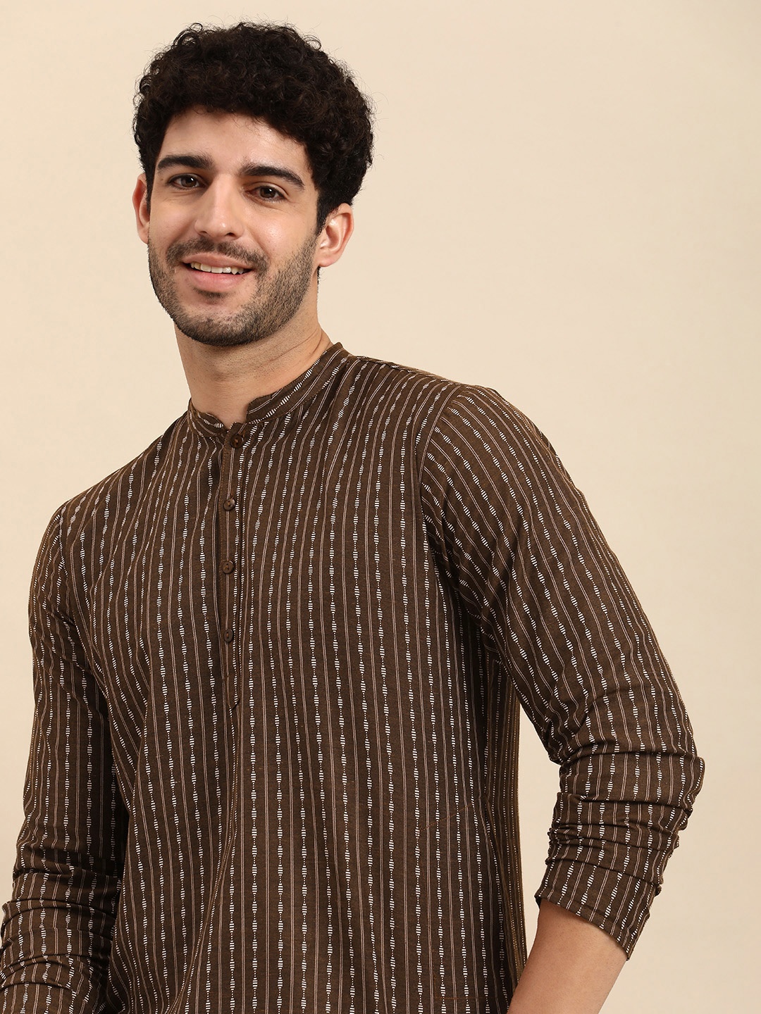 

Anouk Woven Design Kurta, Brown