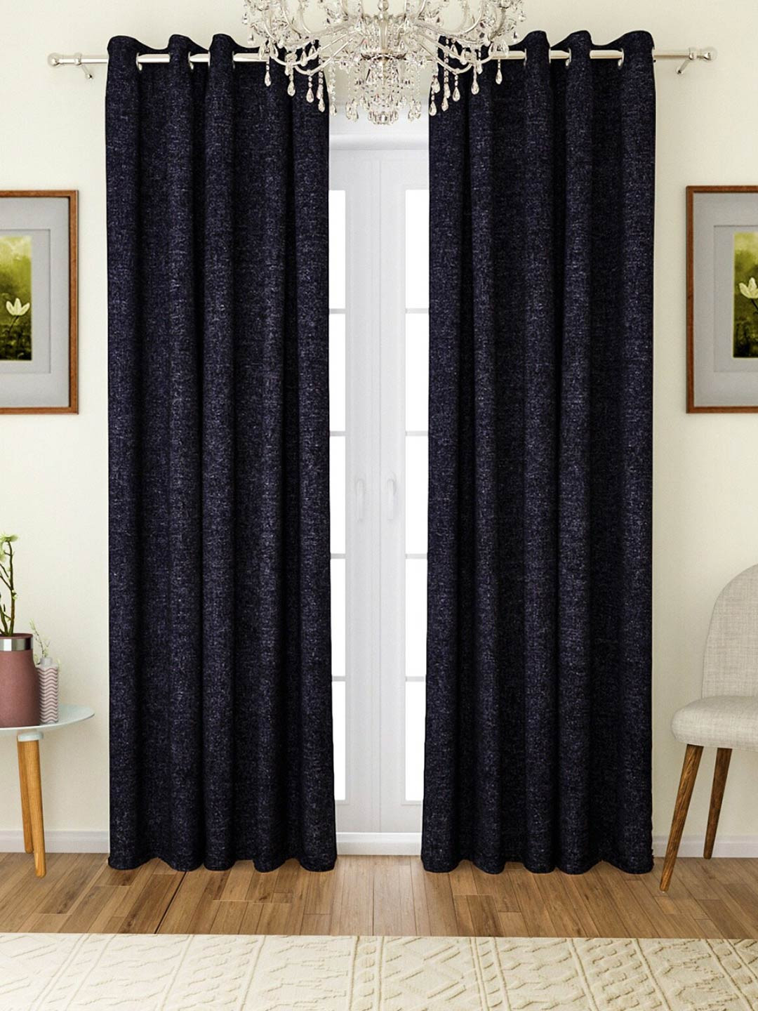 

ROMEE Black 2 Pieces Room Darkening Door Curtains
