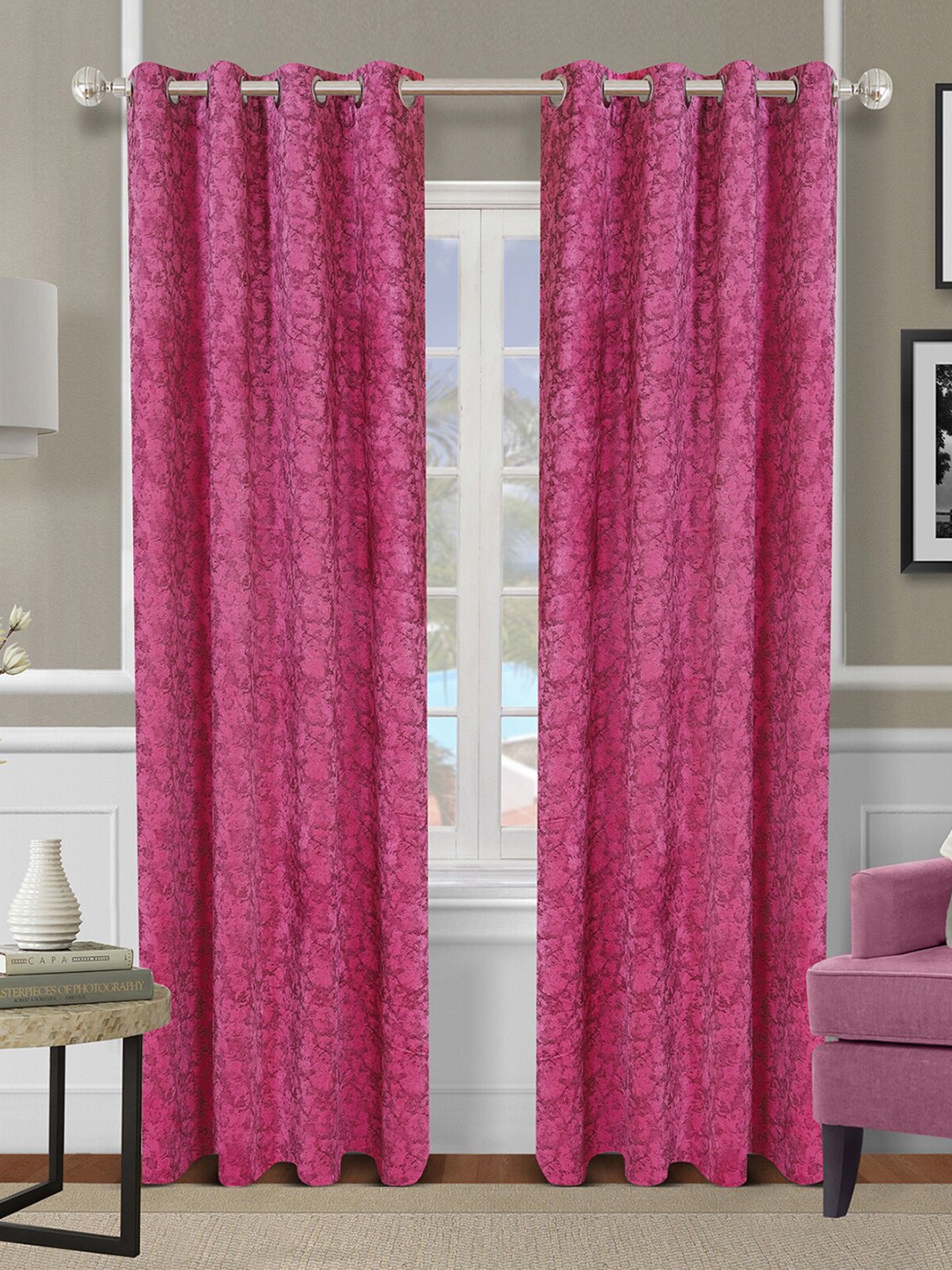 

ROMEE Purple 2Pcs Room Darkening Door Curtain