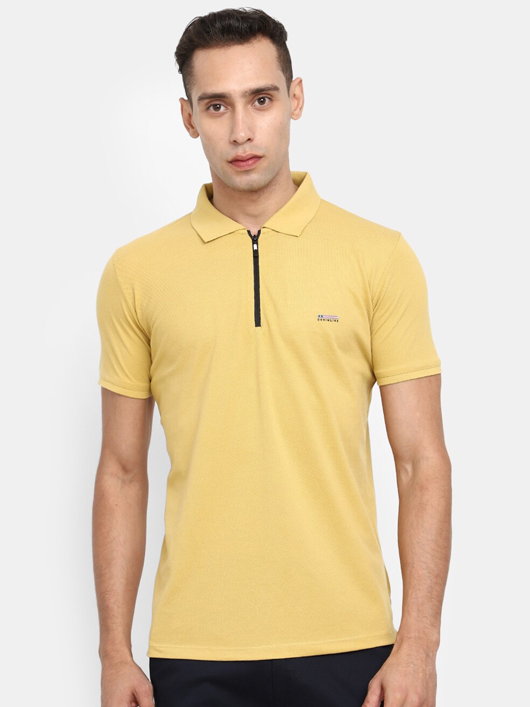 

V-Mart Polo Collar Cotton T-shirt, Mustard