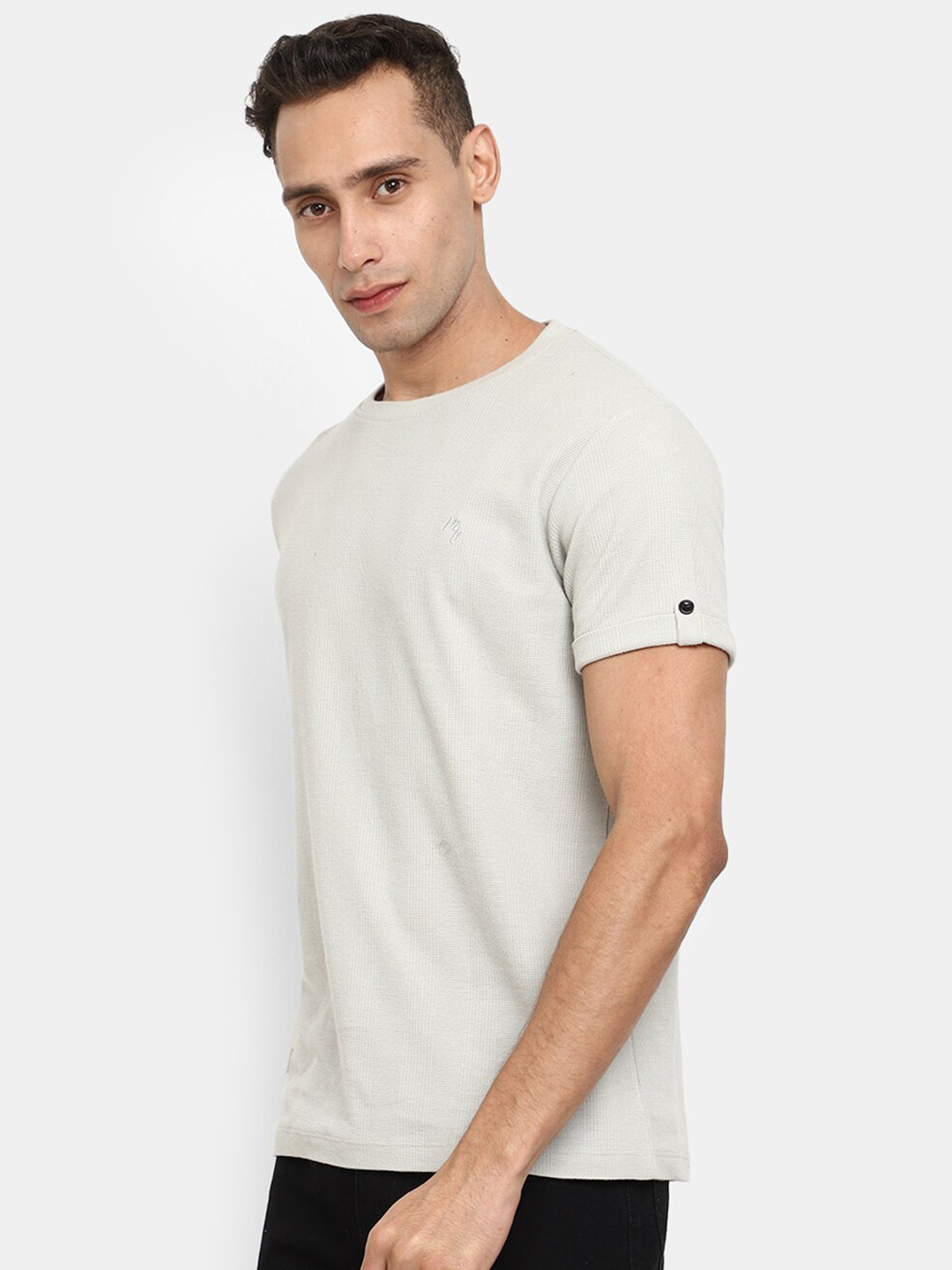 

V-Mart Round Neck Short Sleeve Cotton T-shirt, Grey