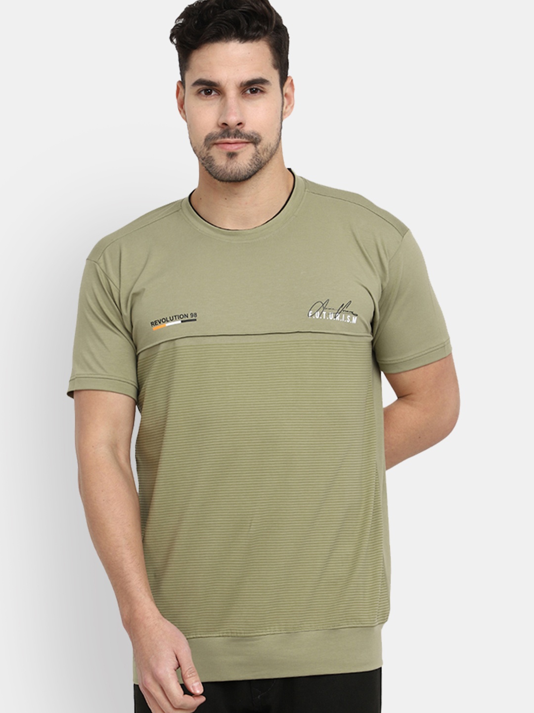 

V-Mart Round Neck Short Sleeve Cotton T-shirt, Khaki