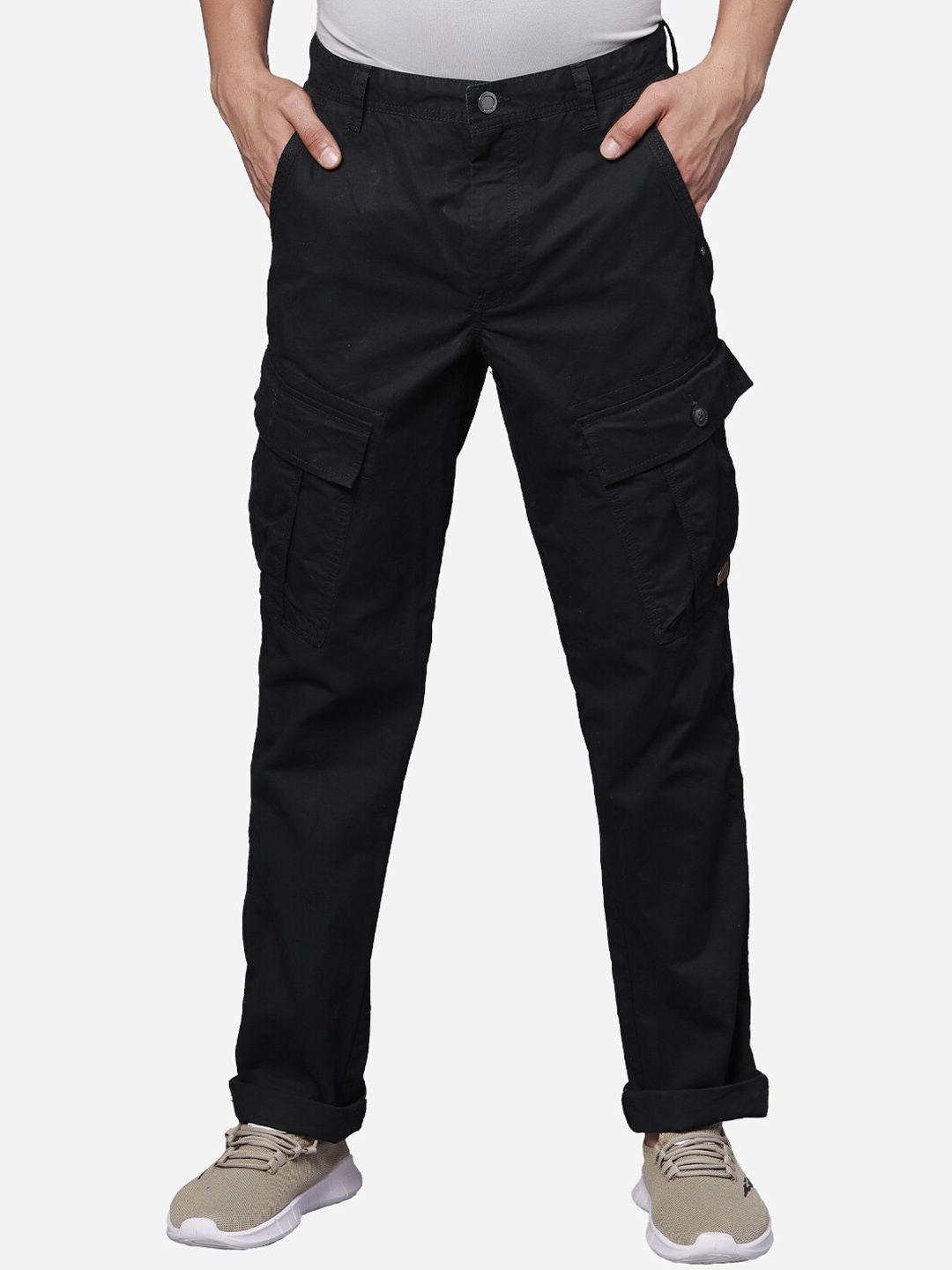 

t-base Men Mid-Rise Cotton Chinos, Black