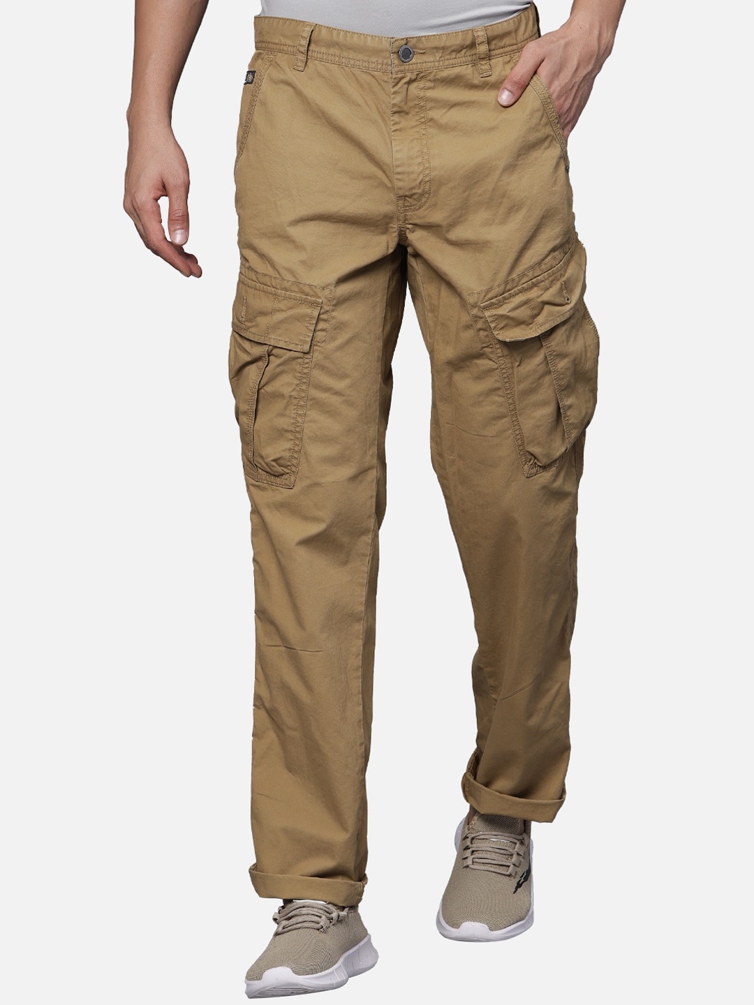 

t-base Men Mid-Rise Cotton Chinos, Khaki